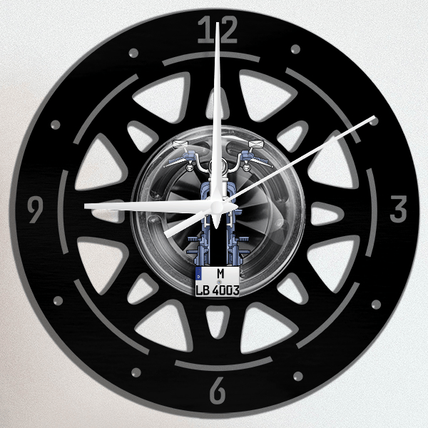 Springer Softail Wanduhr personalisiert mit deinem Motorrad u. Kennzeichen!