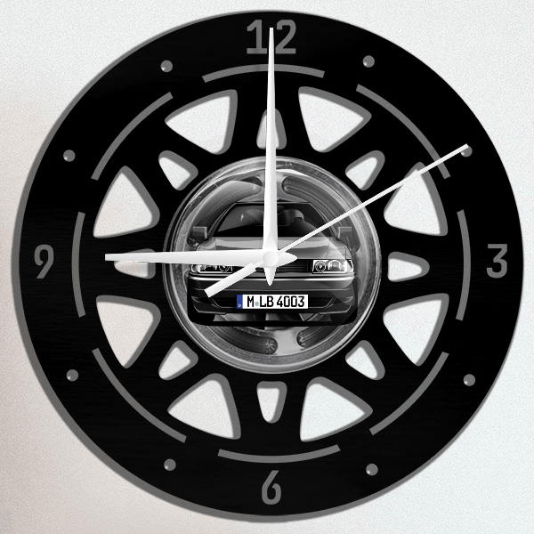 90 Wanduhr personalisiert mit deinem Auto u. Kennzeichen!