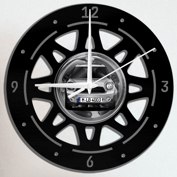 Countryman One Wanduhr personalisiert mit deinem Auto u. Kennzeichen!