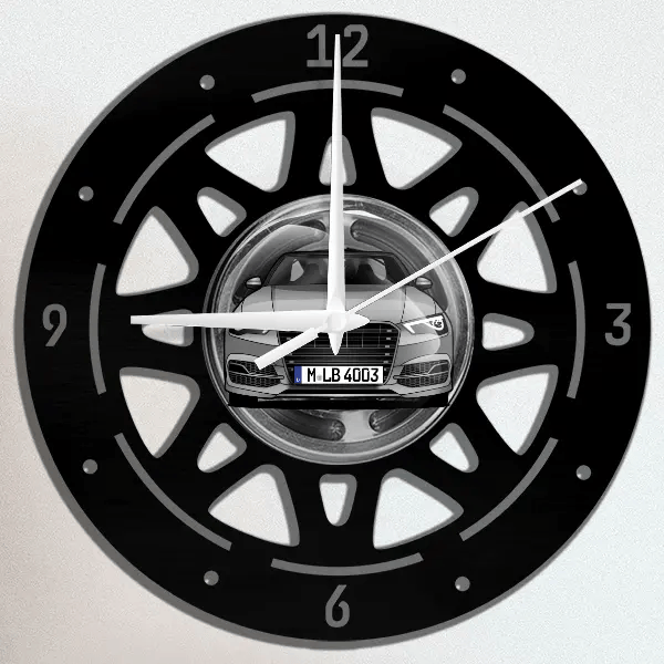 S3 Cabriolet Wanduhr personalisiert mit deinem Auto u. Kennzeichen!
