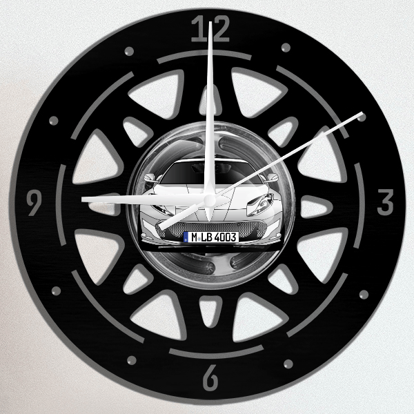 812 Coupe Wanduhr personalisiert mit deinem Auto u. Kennzeichen!