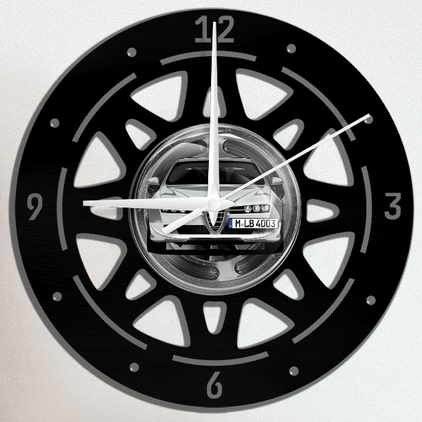 159 Wanduhr personalisiert mit deinem Auto u. Kennzeichen!