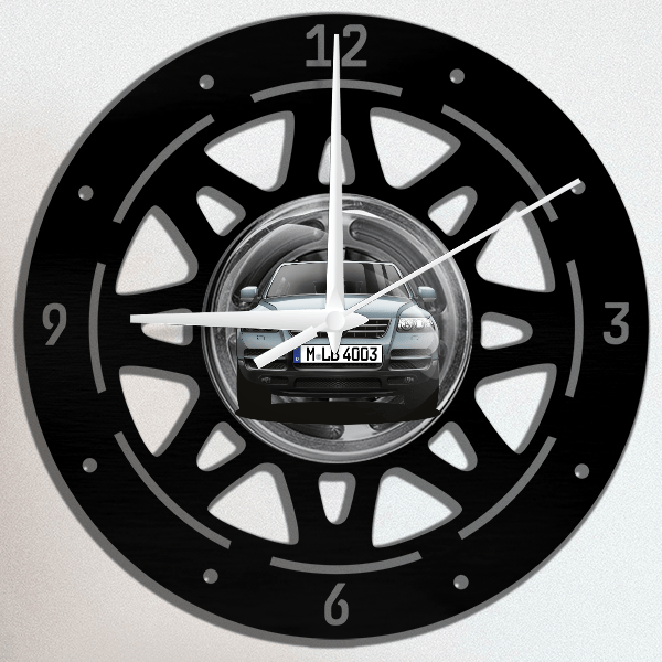 Touareg Wanduhr personalisiert mit deinem Auto u. Kennzeichen!