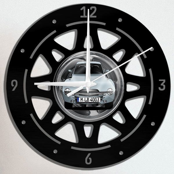 SSR Wanduhr personalisiert mit deinem Auto u. Kennzeichen!