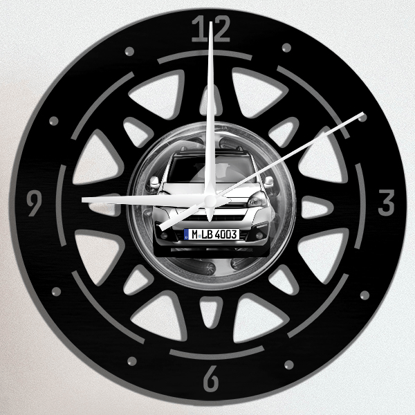 Berlingo Wanduhr personalisiert mit deinem Auto u. Kennzeichen!