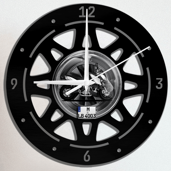 990 Super Duke Wanduhr personalisiert mit deinem Motorrad u. Kennzeichen!