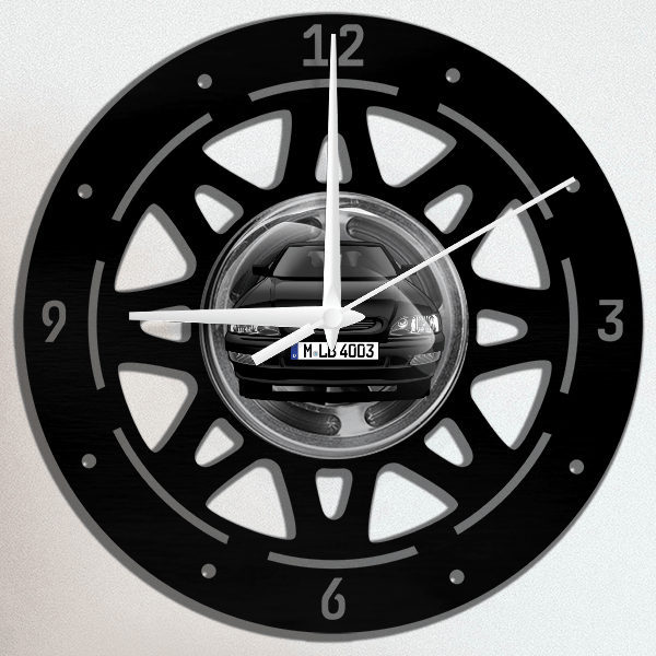 Escort Cabriolet Wanduhr personalisiert mit deinem Auto u. Kennzeichen!