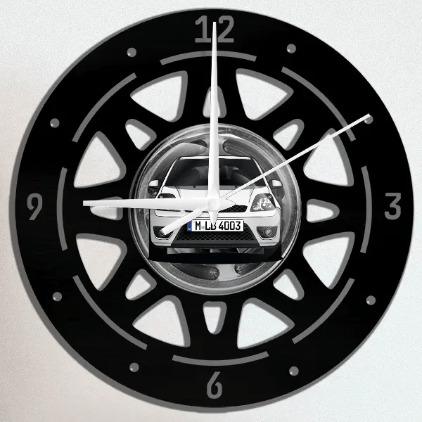 Fiesta ST Wanduhr personalisiert mit deinem Auto u. Kennzeichen!