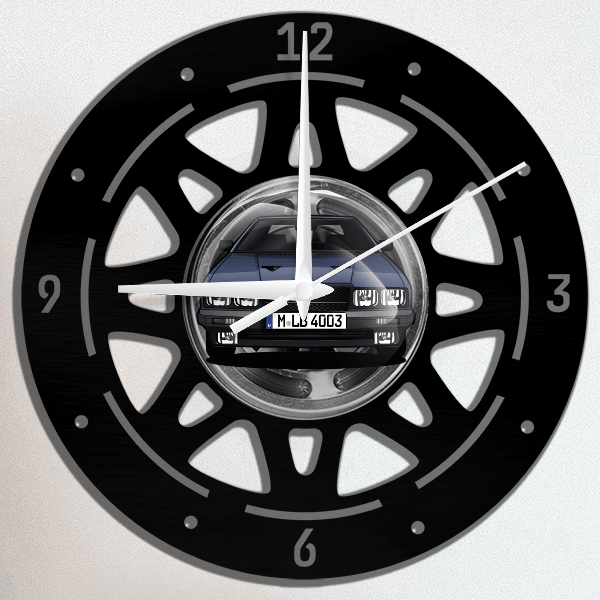 Biturbo Coupe Wanduhr personalisiert mit deinem Auto u. Kennzeichen!