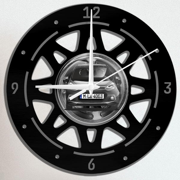i10 Wanduhr personalisiert mit deinem Auto u. Kennzeichen!