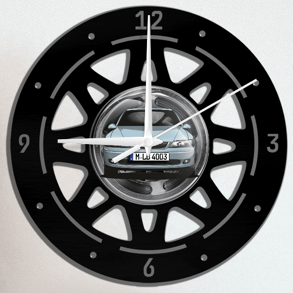 Vectra Limousine Wanduhr personalisiert mit deinem Auto u. Kennzeichen!