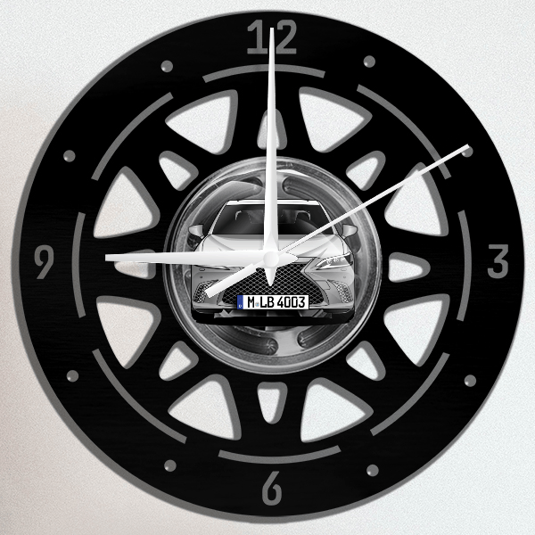 ES Wanduhr personalisiert mit deinem Auto u. Kennzeichen!
