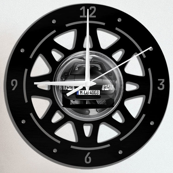 205 Cabriolet Wanduhr personalisiert mit deinem Auto u. Kennzeichen!