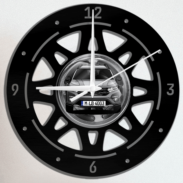 Jogger Wanduhr personalisiert mit deinem Auto u. Kennzeichen!
