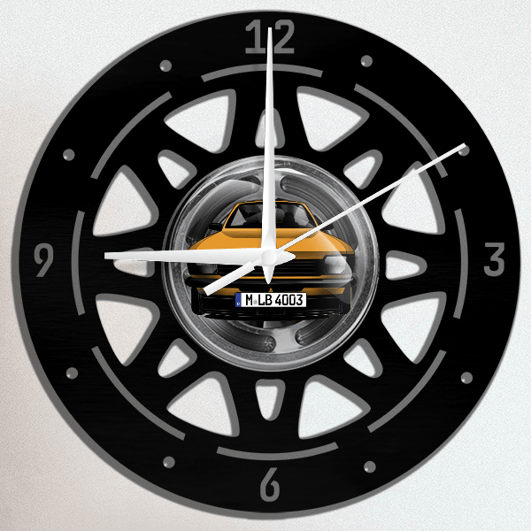 Kadett Limousine Wanduhr personalisiert mit deinem Auto u. Kennzeichen!