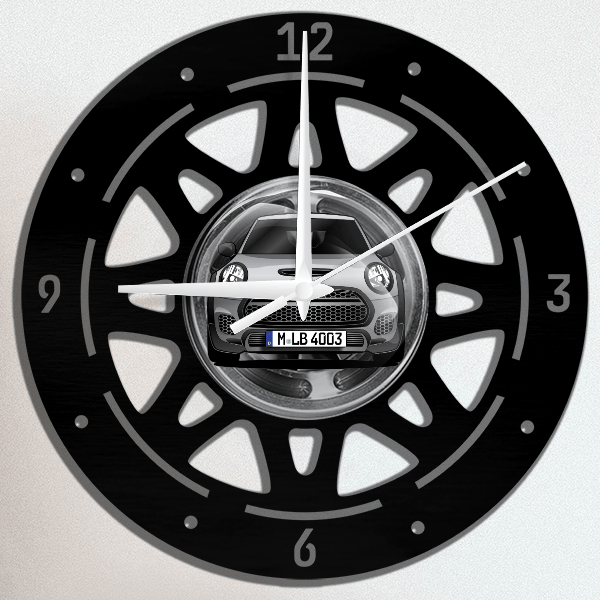 John Cooper Works GP Wanduhr personalisiert mit deinem Auto u. Kennzeichen!