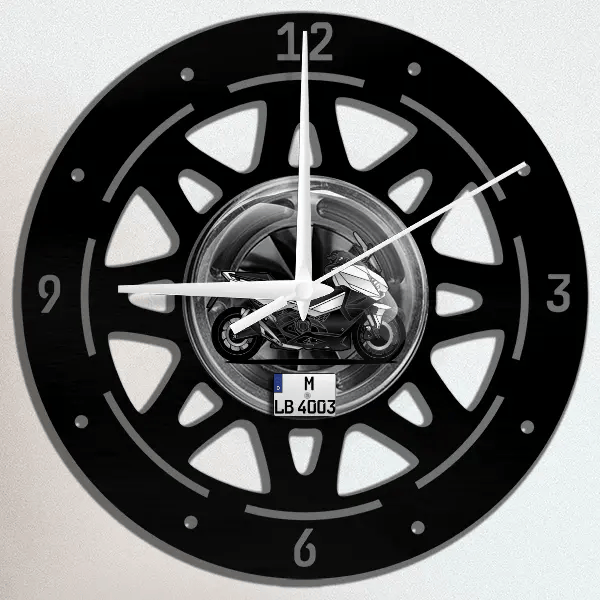 Forza 750 Wanduhr personalisiert mit deinem Motorrad u. Kennzeichen!