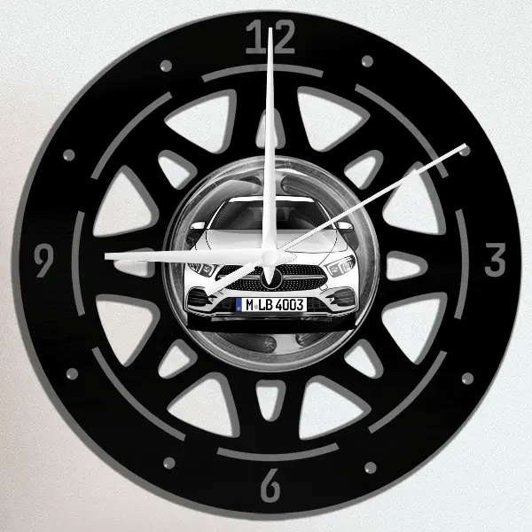 A250 e Wanduhr personalisiert mit deinem Auto u. Kennzeichen!