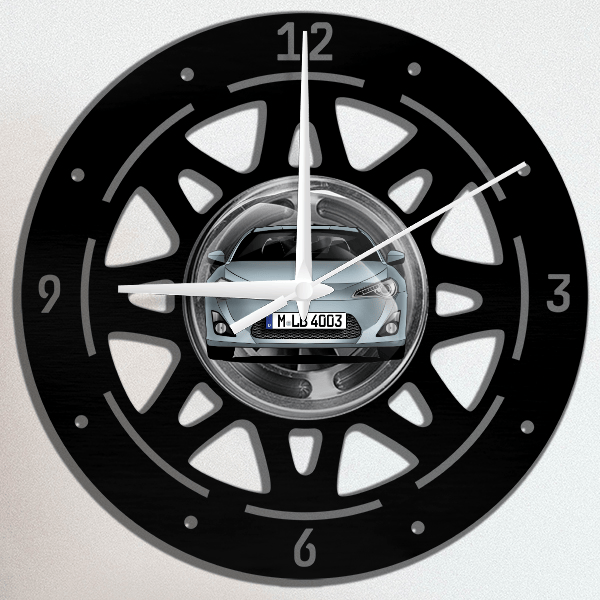 GT86 Wanduhr personalisiert mit deinem Auto u. Kennzeichen!