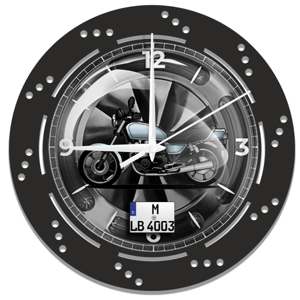 LTD Wanduhr personalisiert mit deinem Motorrad u. Kennzeichen!