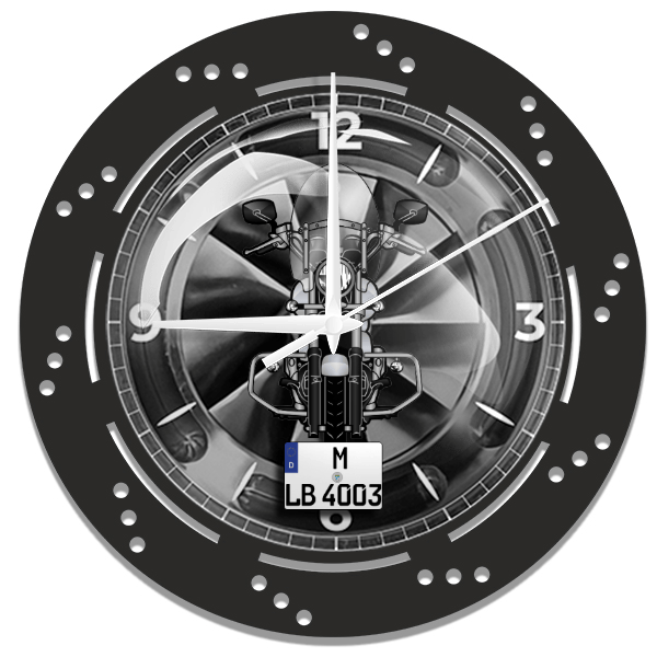 VL125 Daystar Wanduhr personalisiert mit deinem Motorrad u. Kennzeichen!