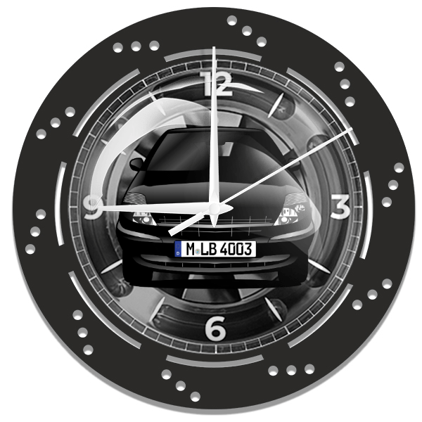C8 Wanduhr personalisiert mit deinem Auto u. Kennzeichen!