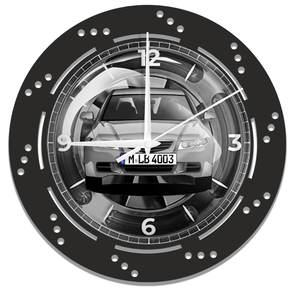 Accord Wanduhr personalisiert mit deinem Auto u. Kennzeichen!