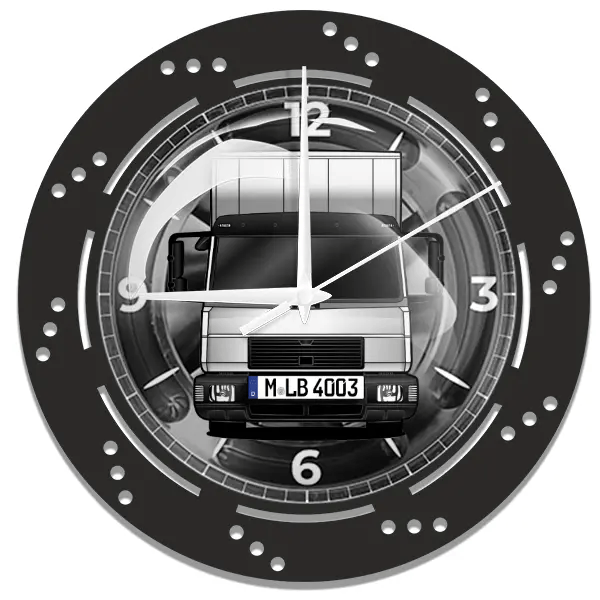 L2000 Wanduhr personalisiert mit deinem LKW u. Kennzeichen!