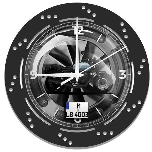 V7 850 Wanduhr personalisiert mit deinem Motorrad u. Kennzeichen!