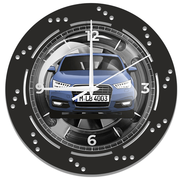 S1 Sportback Wanduhr personalisiert mit deinem Auto u. Kennzeichen!