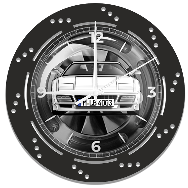 348 Coupe Wanduhr personalisiert mit deinem Auto u. Kennzeichen!