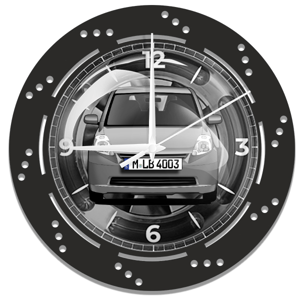 Sirion Wanduhr personalisiert mit deinem Auto u. Kennzeichen!