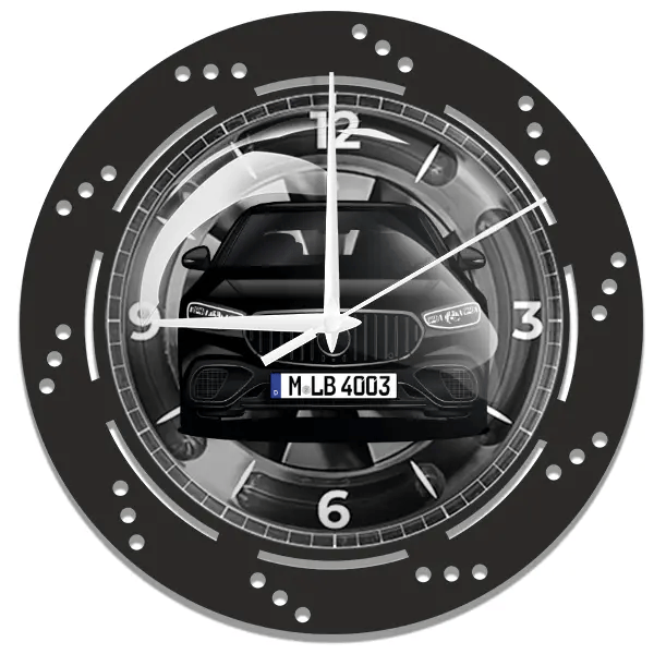 S 63 AMG Wanduhr personalisiert mit deinem Auto u. Kennzeichen!