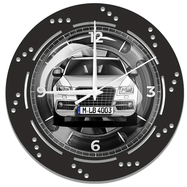 SQ5 Wanduhr personalisiert mit deinem Auto u. Kennzeichen!
