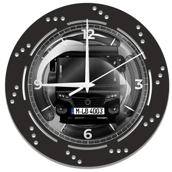 8400 Platin Plus Wanduhr personalisiert mit deinem Wohnwagen u. Kennzeichen!