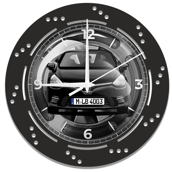 Clio GT Wanduhr personalisiert mit deinem Auto u. Kennzeichen!
