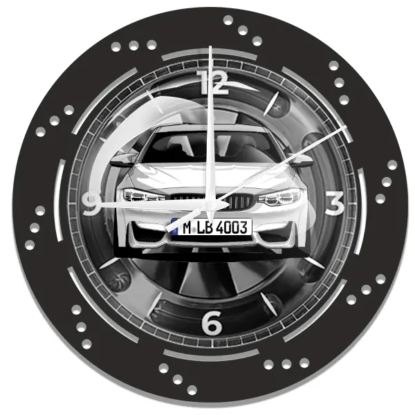 M4 Cabriolet Wanduhr personalisiert mit deinem Auto u. Kennzeichen!