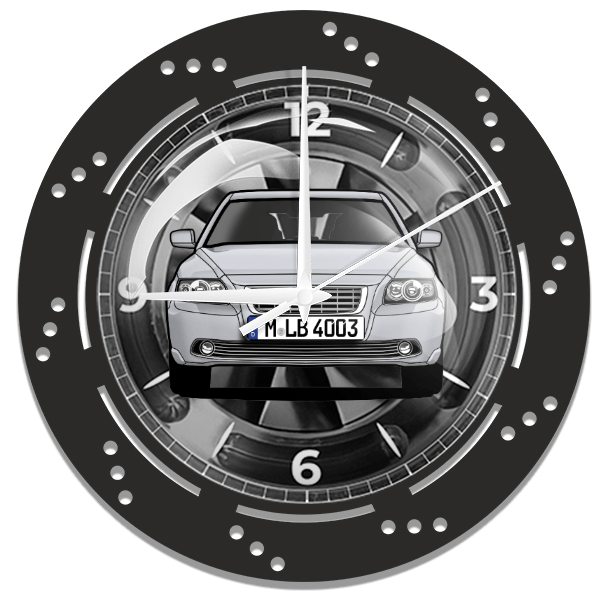 S40 Wanduhr personalisiert mit deinem Auto u. Kennzeichen!