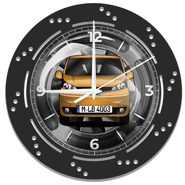 Evalia Wanduhr personalisiert mit deinem Auto u. Kennzeichen!
