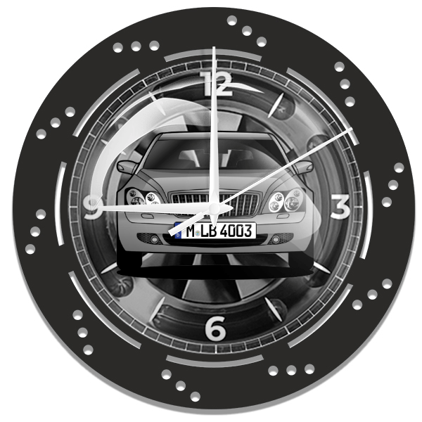 62 S Wanduhr personalisiert mit deinem Auto u. Kennzeichen!