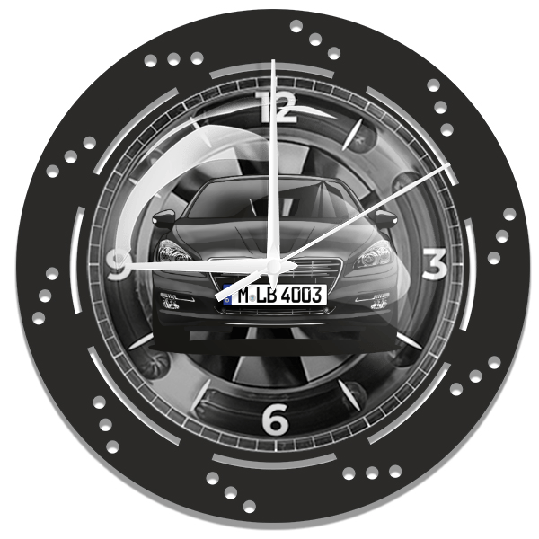 508 Wanduhr personalisiert mit deinem Auto u. Kennzeichen!