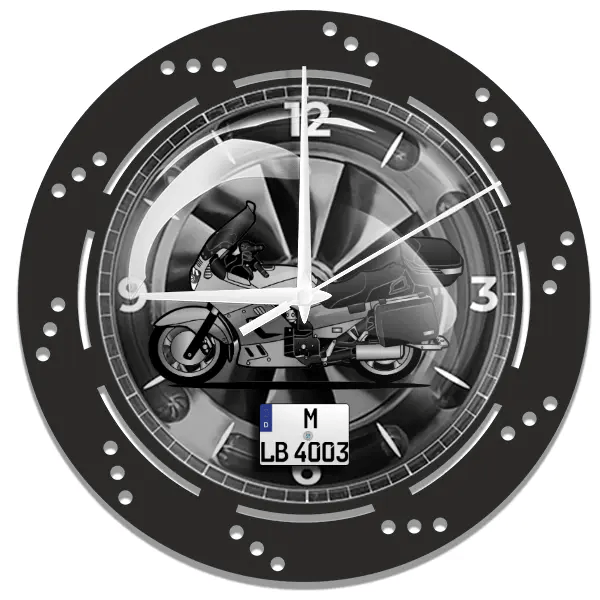 GTR 1000 Wanduhr personalisiert mit deinem Motorrad u. Kennzeichen!