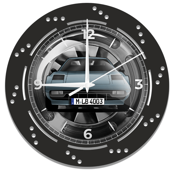 308 GTS Targa Wanduhr personalisiert mit deinem Auto u. Kennzeichen!