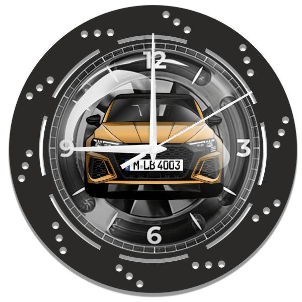 RS3 Wanduhr personalisiert mit deinem Auto u. Kennzeichen!