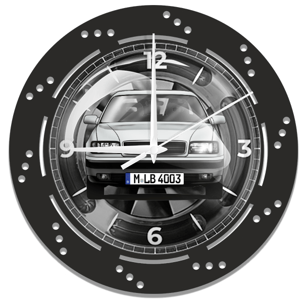 100 Wanduhr personalisiert mit deinem Auto u. Kennzeichen!