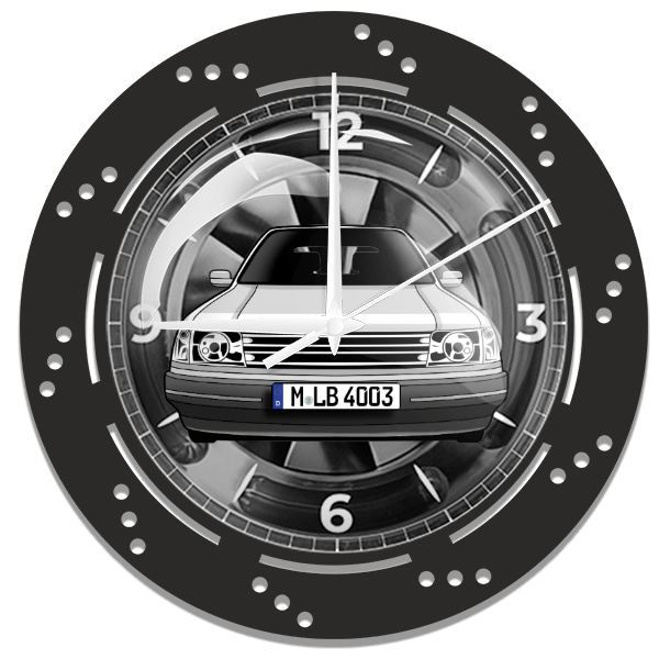 309 Wanduhr personalisiert mit deinem Auto u. Kennzeichen!