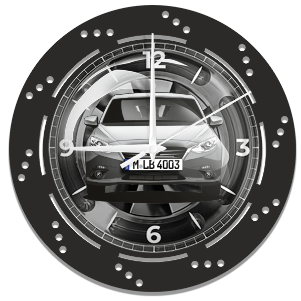3 Limousine Wanduhr personalisiert mit deinem Auto u. Kennzeichen!