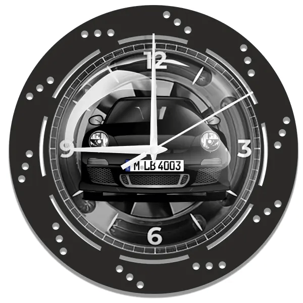 911 GT3 RS Wanduhr personalisiert mit deinem Auto u. Kennzeichen!