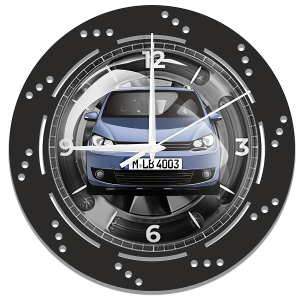 Touran Wanduhr personalisiert mit deinem Auto u. Kennzeichen!