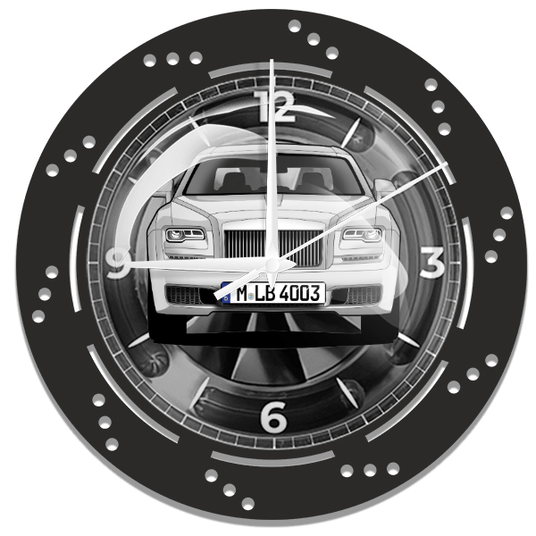 Ghost Wanduhr personalisiert mit deinem Auto u. Kennzeichen!